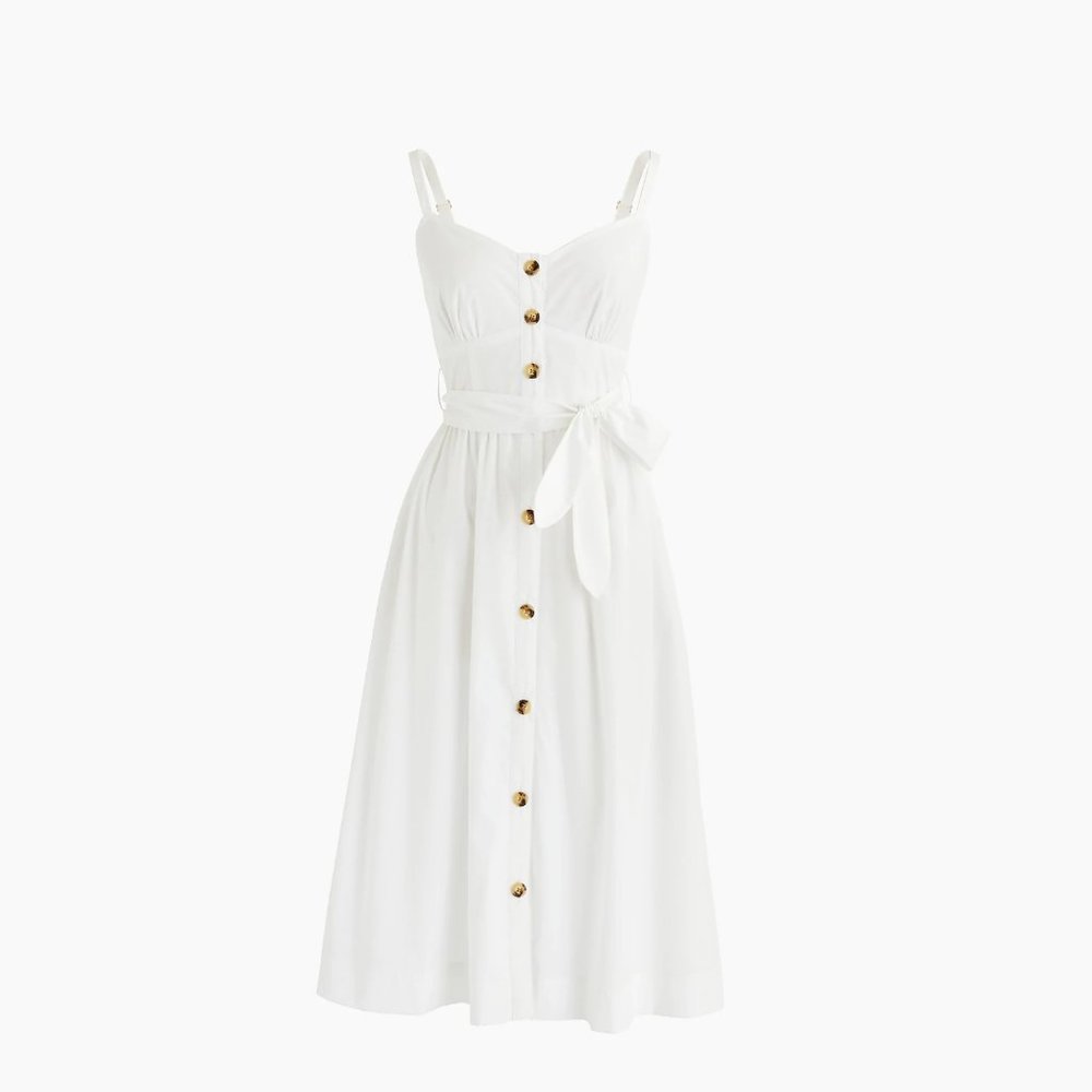 J. Crew White Button-Down Dress